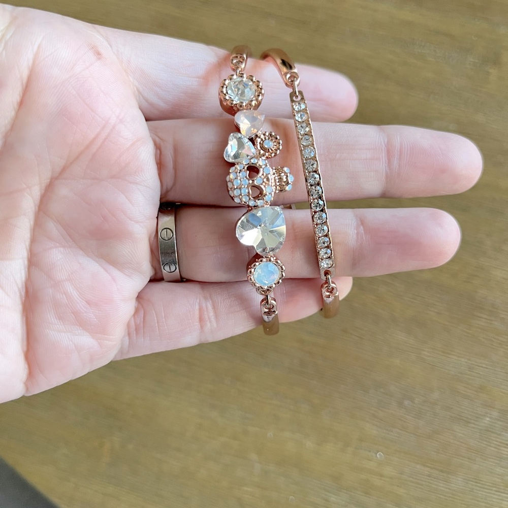 Betsy Johnson Rose Skull Bracelet set
